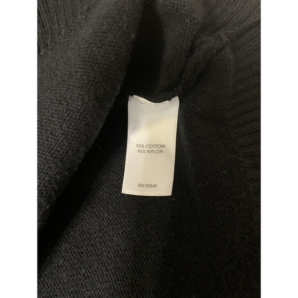 J Jill Womens Black Button Up Cardigan Size 2X Semi V Neck Layering Grandma - Picture 7 of 8